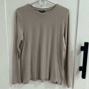 Eddie Bauer Women's L Super Soft Cotton Modal Long Sleeve Tee Tan Beige